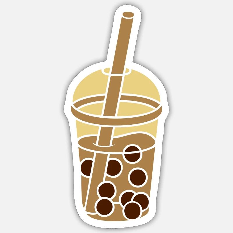 Design Comic Bubble Tea - Sticker Größe S (10 x 10 cm) - Mattweiß
