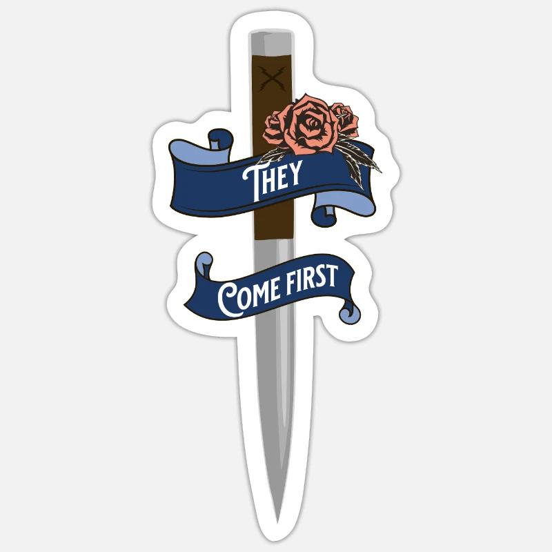 They come first Vampire Academy Stake, Quote - Sticker size S (10 x 10 cm) - white matte