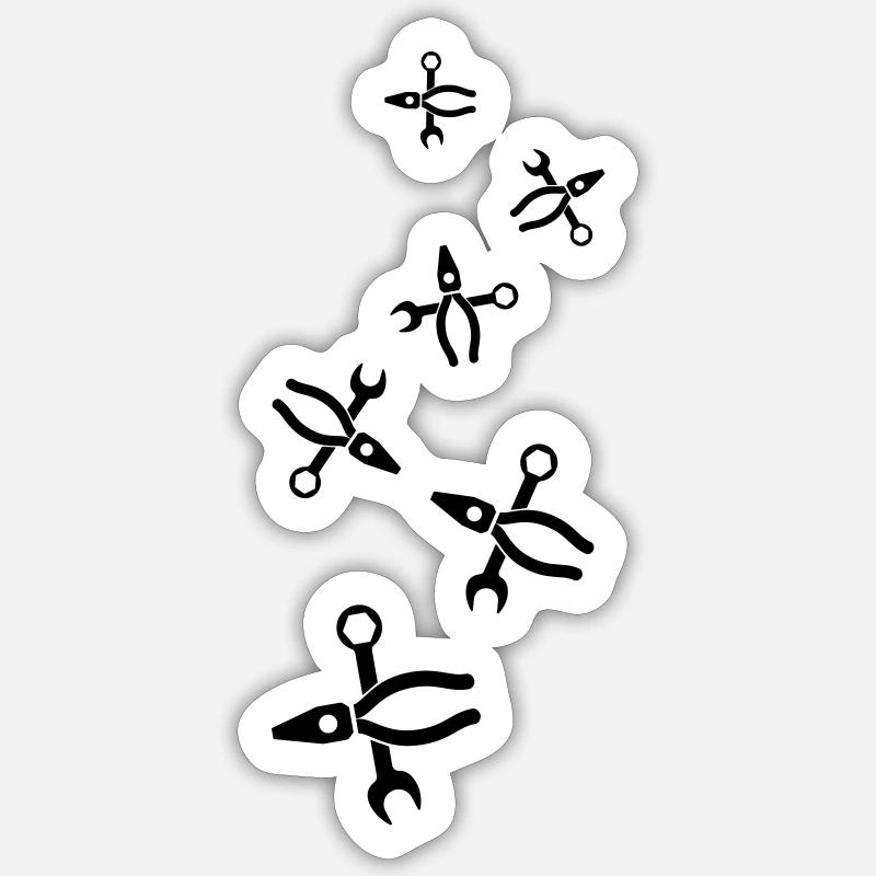 Pliers Icon - Sticker size S (10 x 10 cm) - white matte