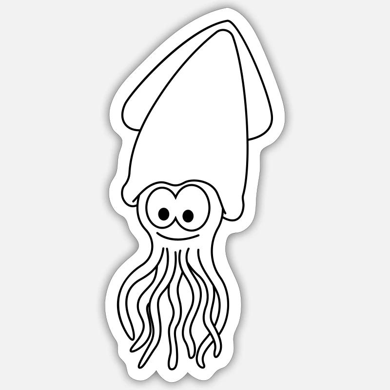 Squid Comic Animal - Sticker size S (10 x 10 cm) - white matte
