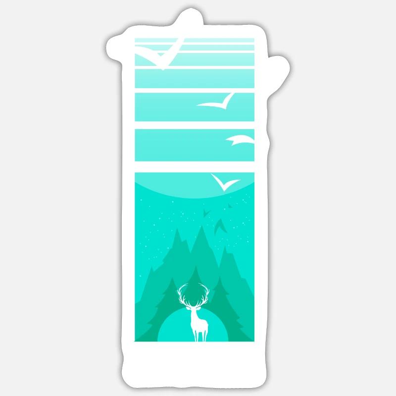Trailrun Wilderness Deer - Sticker size S (10 x 10 cm) - white matte