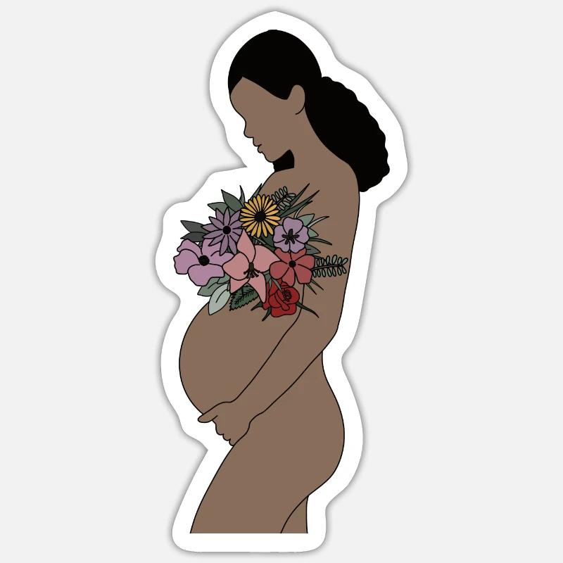 Expectant mother - Sticker size S (10 x 10 cm) - white matte