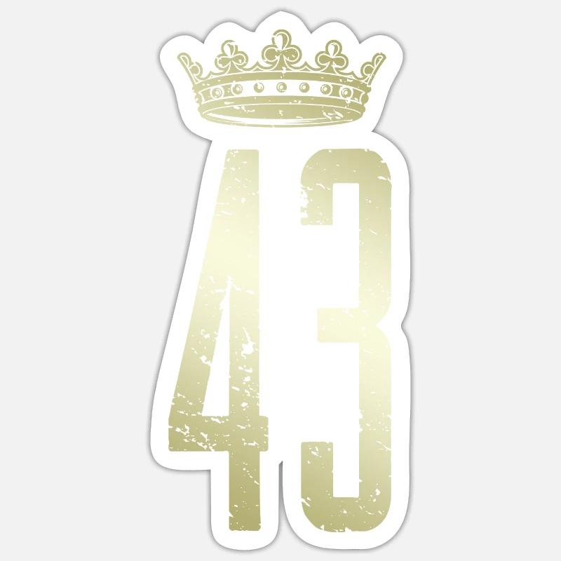 43 couronne numérique - Sticker taille S (10 x 10 cm) - blanc mat