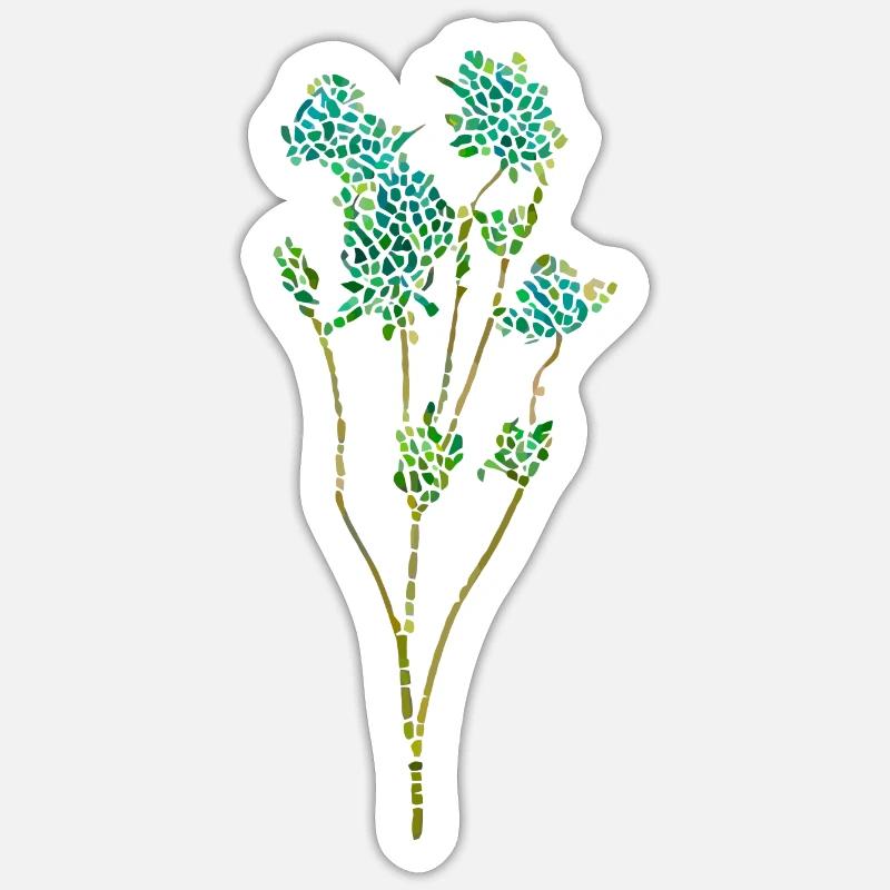 Arbuste - mosaïque illustration blanc - Sticker taille S (10 x 10 cm) - blanc mat