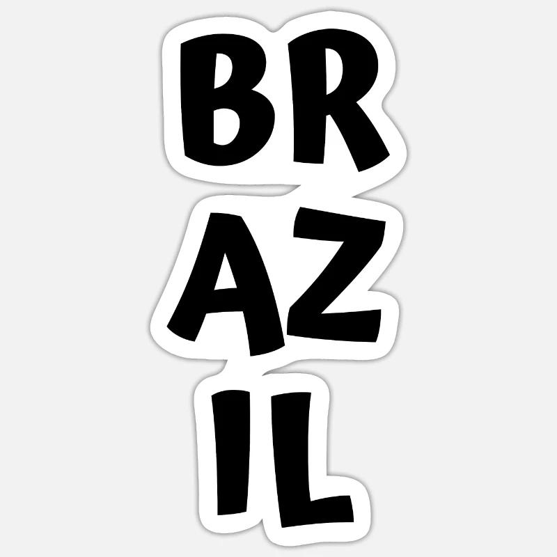 Brésil - Sticker taille S (10 x 10 cm) - blanc mat