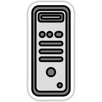 Gehäuse Computer Tower Icon - Sticker Größe S (10 x 10 cm) - Mattweiß - Vorne