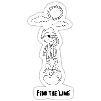 Trouver la ligne - Sticker taille S (10 x 10 cm) - blanc mat - Devant