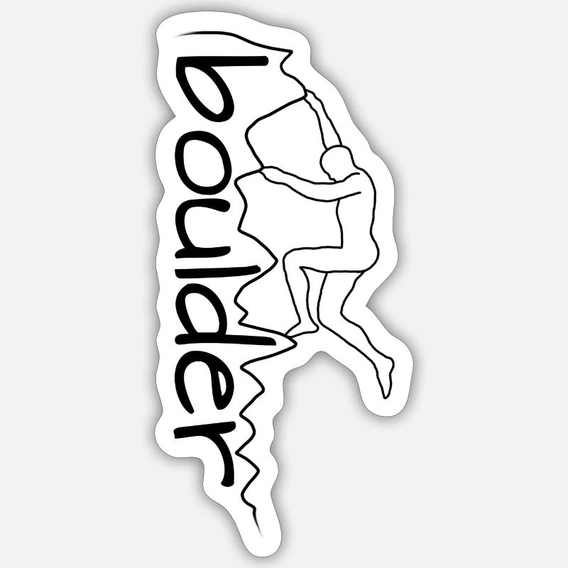 Boulder - Sticker Größe S (10 x 10 cm) - Mattweiß