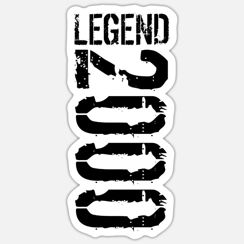 Legend 2000 noir - Sticker taille S (10 x 10 cm) - blanc mat