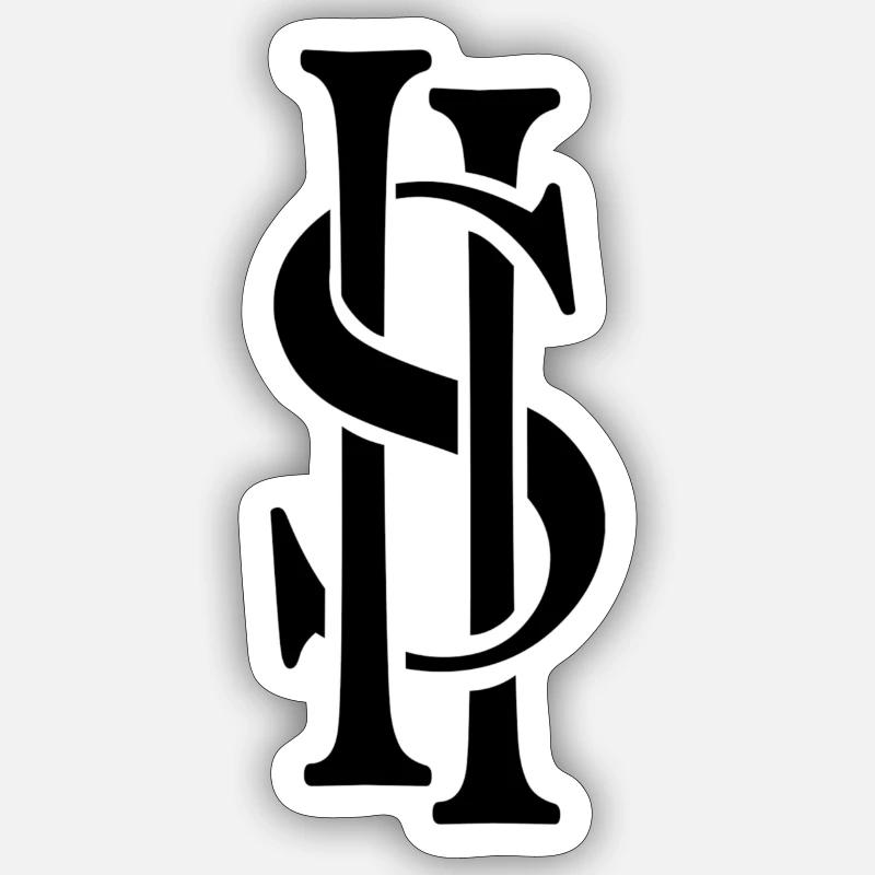 Double dollars - Sticker taille S (10 x 10 cm) - blanc mat