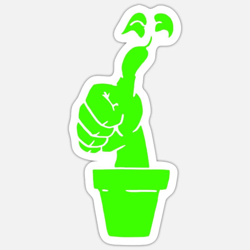 Pouce vert - Sticker taille S (10 x 10 cm) - blanc mat