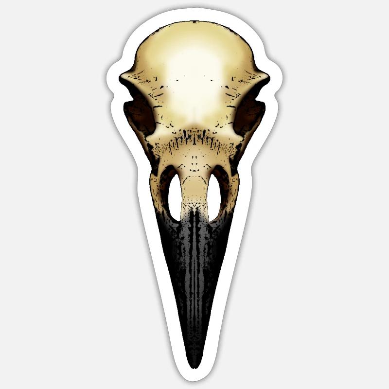 Rabenschädel - Sticker Größe S (10 x 10 cm) - Mattweiß