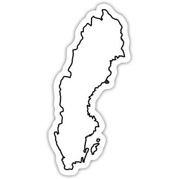 Schweden Suède - Sticker taille S (10 x 10 cm) - blanc mat - Devant
