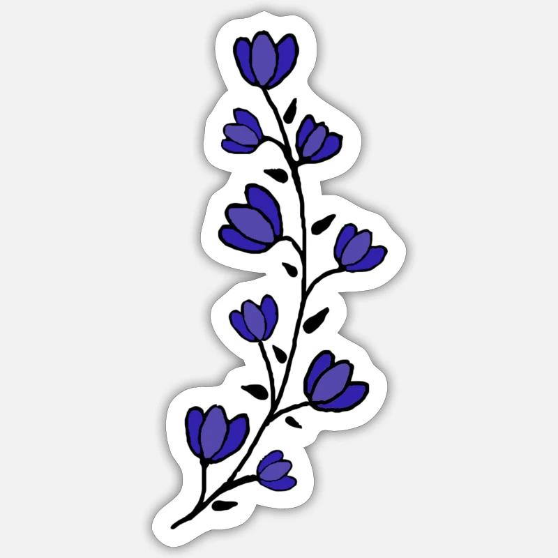 Fleur pourpre Sticker taille S (10 x 10 cm)