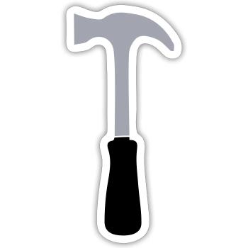 martello - Sticker formato S (10 x 10 cm) - bianco opaco - Fronte