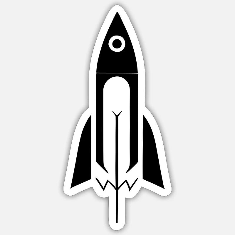 Rakete Sticker Größe S (10 x 10 cm)