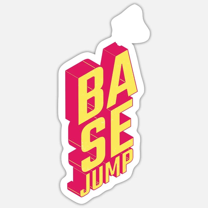 Basejumping - Extremsprung - Sticker Größe S (10 x 10 cm) - Mattweiß