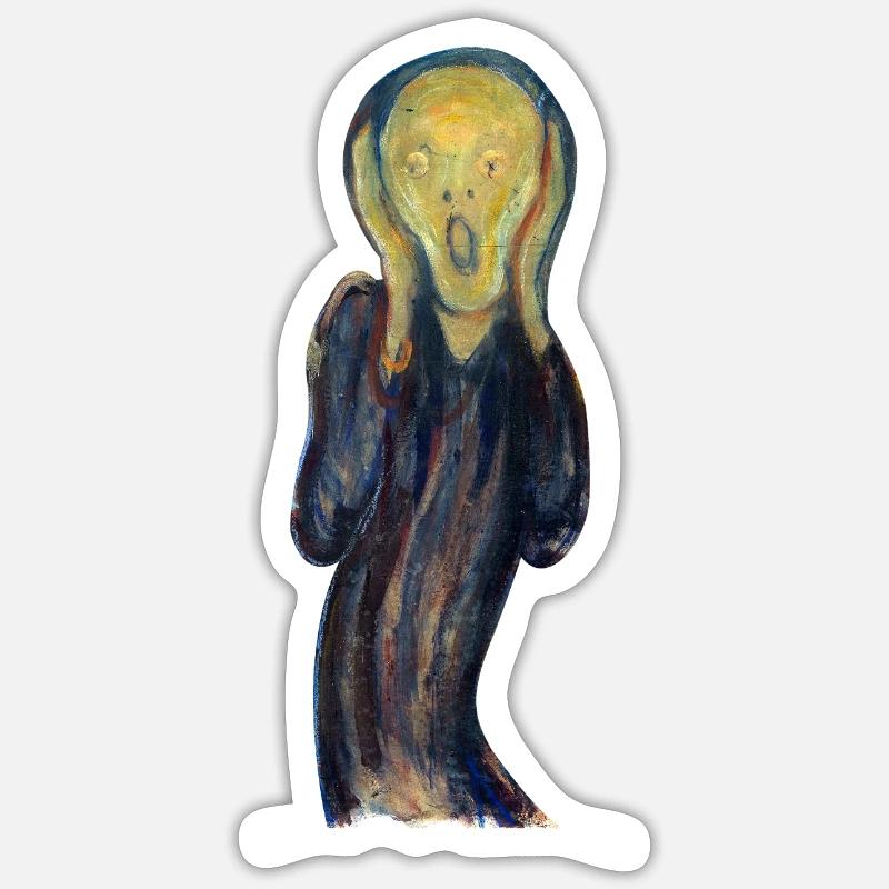 Le cri d’Edvard Munch - Sticker taille S (10 x 10 cm) - blanc mat