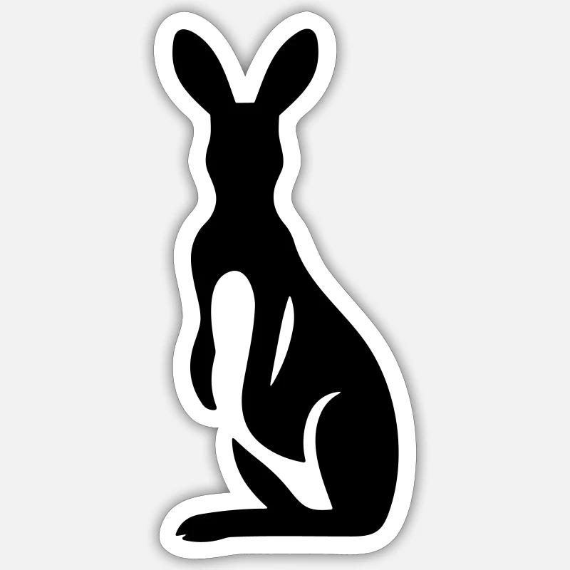 Känguru - Sticker Größe S (10 x 10 cm) - Mattweiß