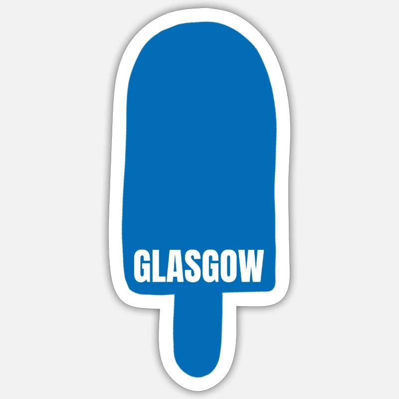 Amateurs de glaces Glasgow - Sticker taille S (10 x 10 cm) - blanc mat
