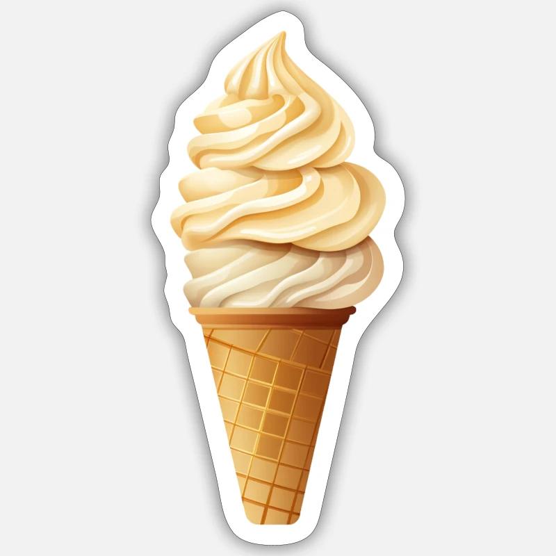 Glace - Sticker taille S (10 x 10 cm) - blanc mat
