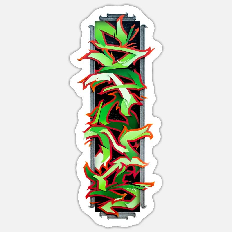Graffitistyle Dragon Sticker Größe S (10 x 10 cm)