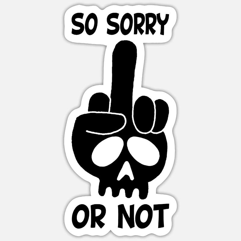 Unhöflicher schwarzer Schädel - Sticker Größe S (10 x 10 cm) - Mattweiß