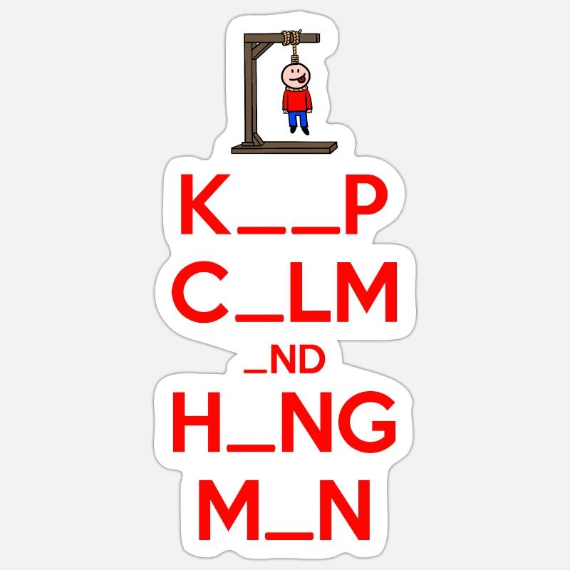 Garder son calme et son bourreau - Sticker taille S (10 x 10 cm) - blanc mat