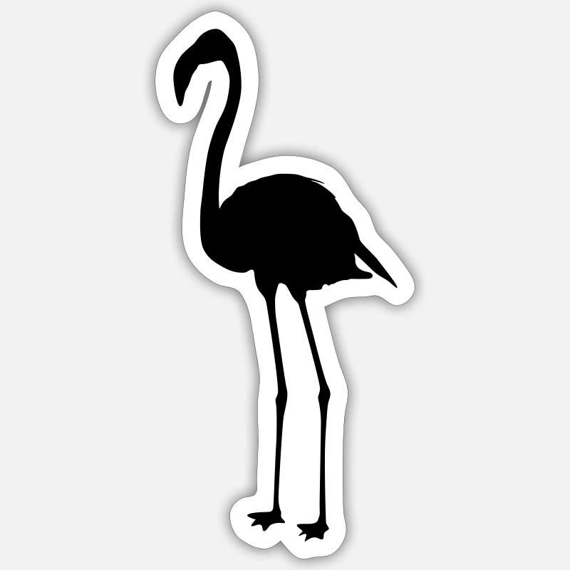 Flamants roses 6 - Sticker taille S (10 x 10 cm) - blanc mat