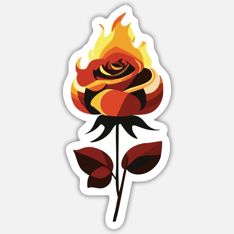 Hot Rose - Sticker Größe S (10 x 10 cm) - Mattweiß