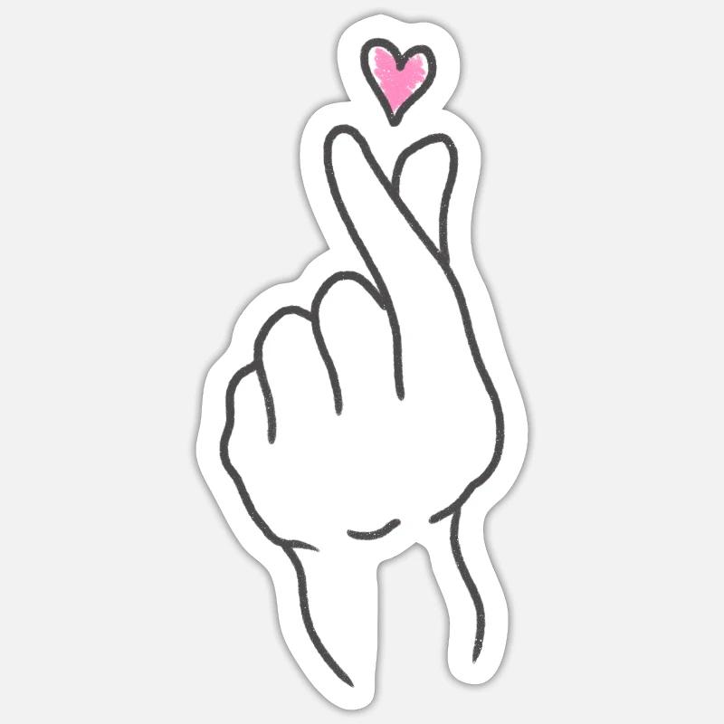 Coréen pour l’amour - Sticker taille S (10 x 10 cm) - blanc mat