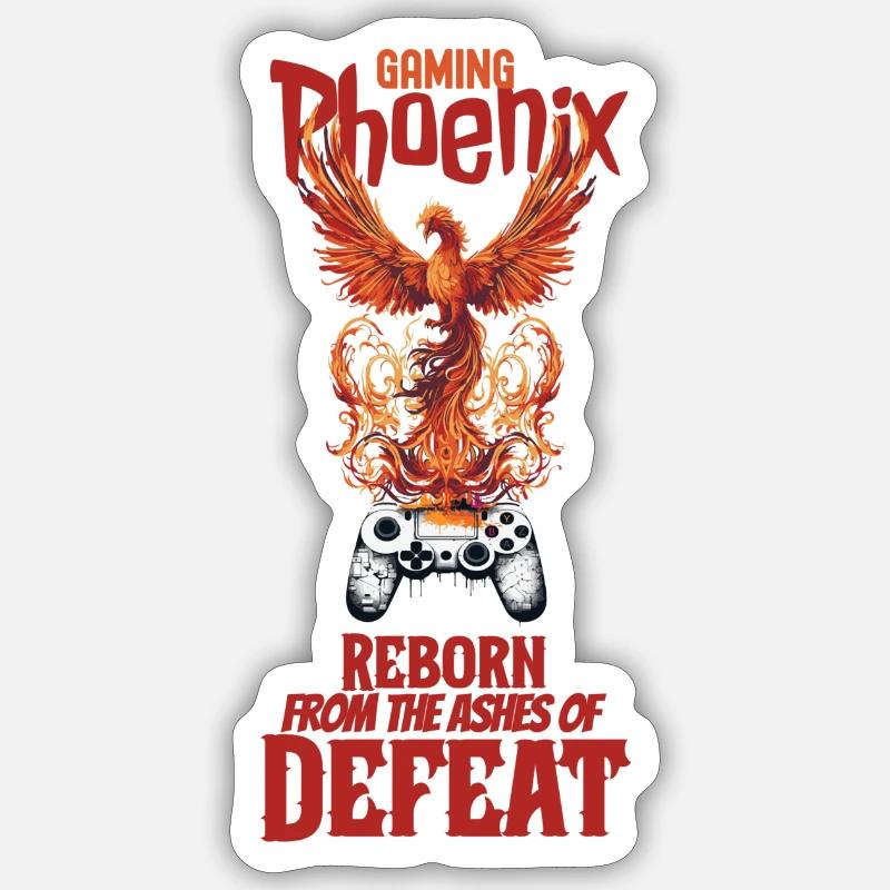 Phönix Gaming Feuer Controller Geschenk Sticker Größe S (10 x 10 cm)