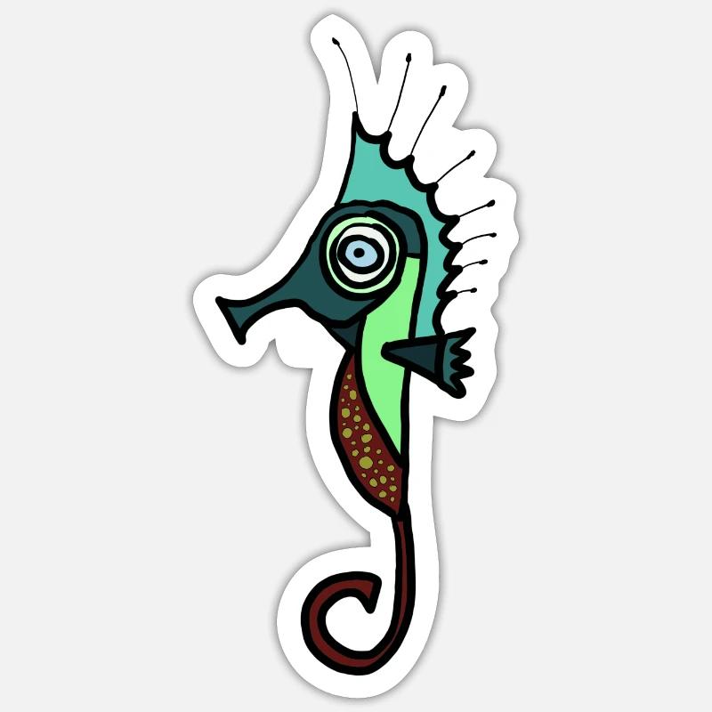 Seepferdchen - Sticker Größe S (10 x 10 cm) - Mattweiß