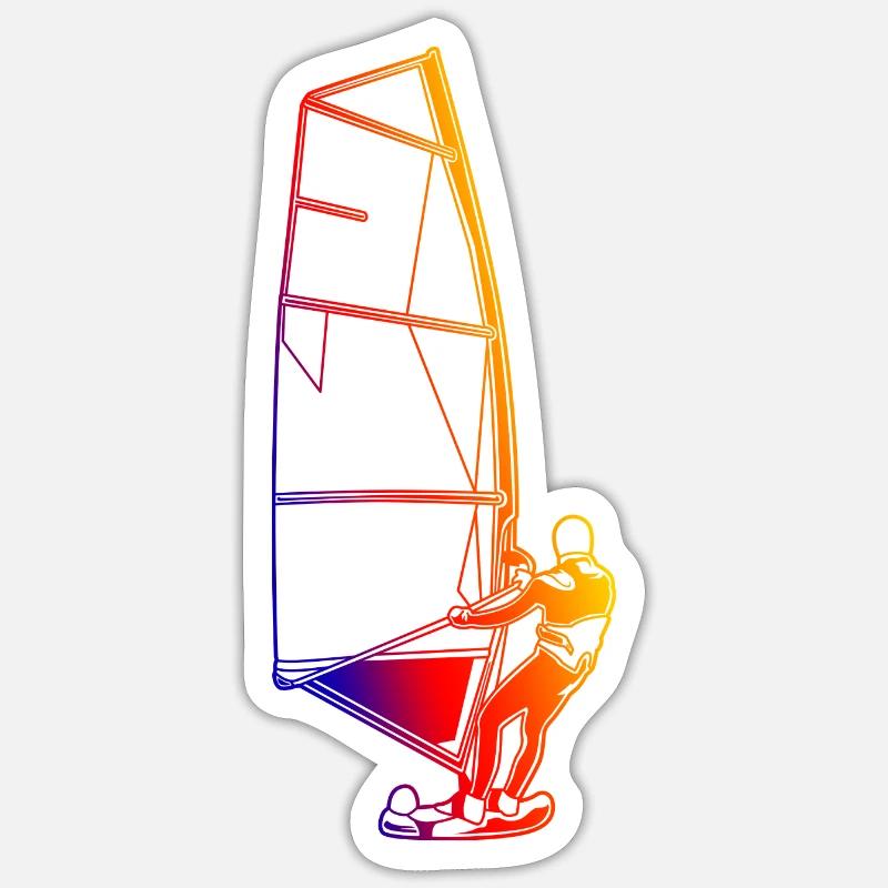 Retro Windsurfer - Sticker size S (10 x 10 cm) - white matte