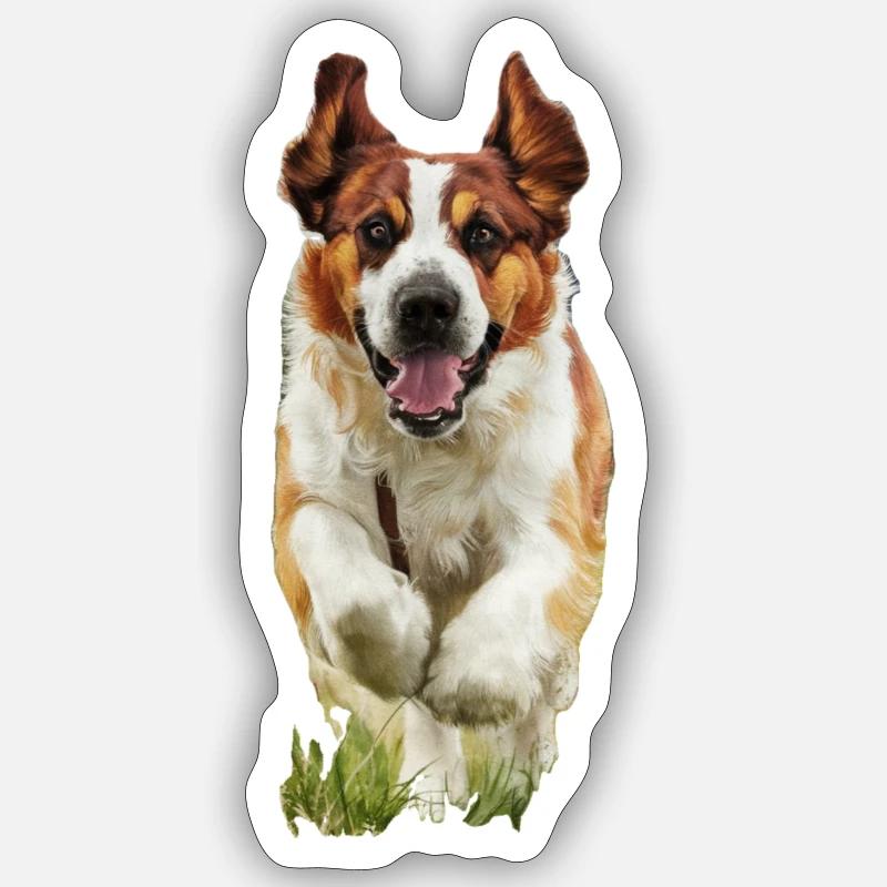Chien - Sticker taille S (10 x 10 cm) - blanc mat