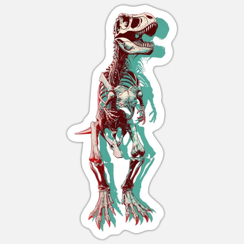 T-Rex - Sticker Größe S (10 x 10 cm) - Mattweiß