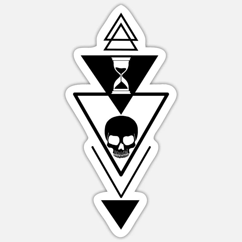 Le temps qui passe (noir) - Sticker taille S (10 x 10 cm) - blanc mat