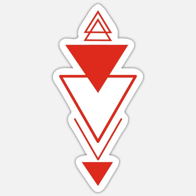 Triangular symbol (red) - Sticker size S (10 x 10 cm) - white matte