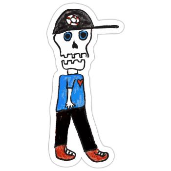PoolBoy SkullHeart - Sticker Größe S (10 x 10 cm) - Mattweiß - Vorne