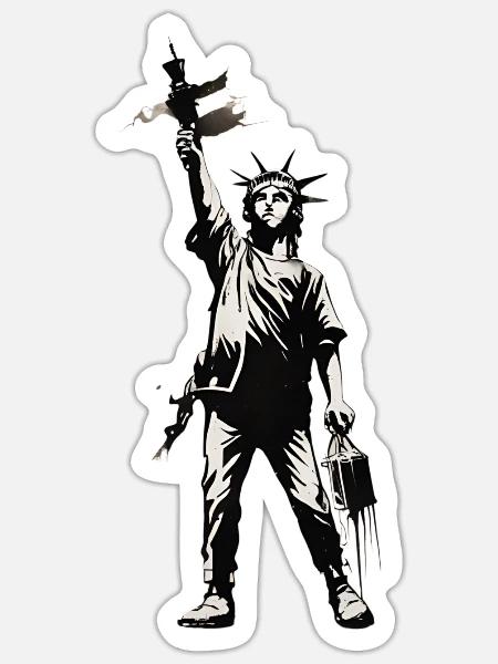 StreetArt-Logo - Sticker Größe S (10 x 10 cm) - Mattweiß