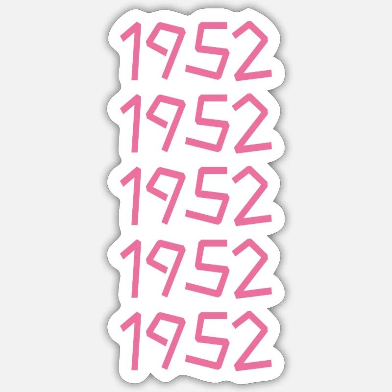 Plage 1952 - Sticker taille S (10 x 10 cm) - blanc mat