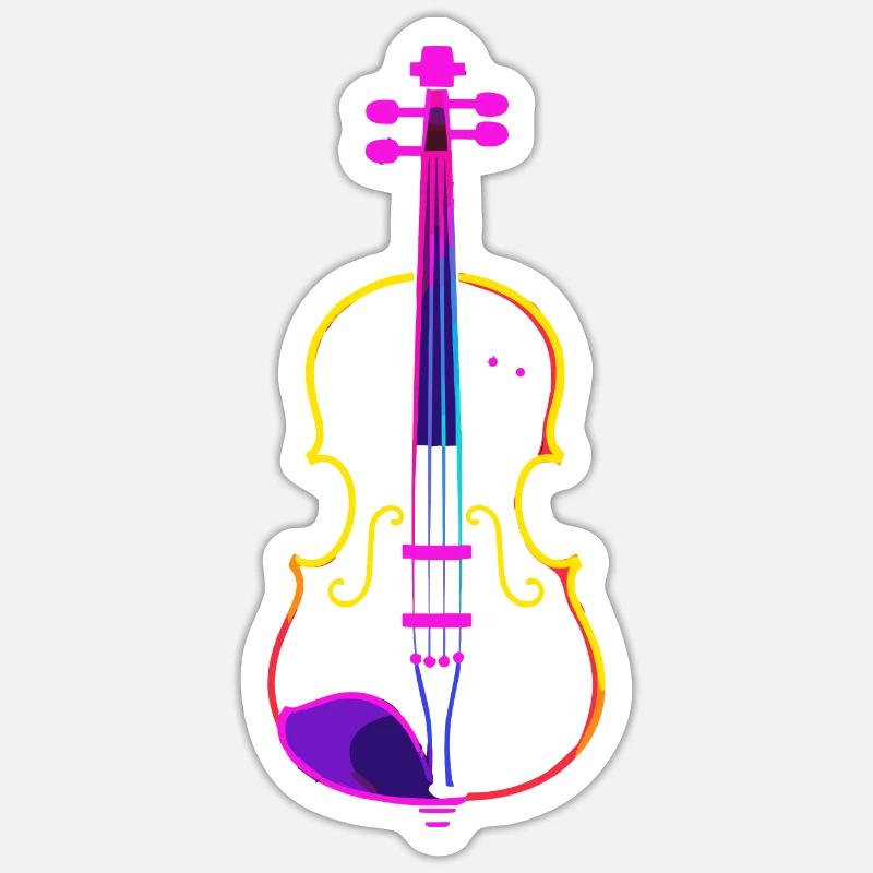 Violon Lineart Sticker taille S (10 x 10 cm)