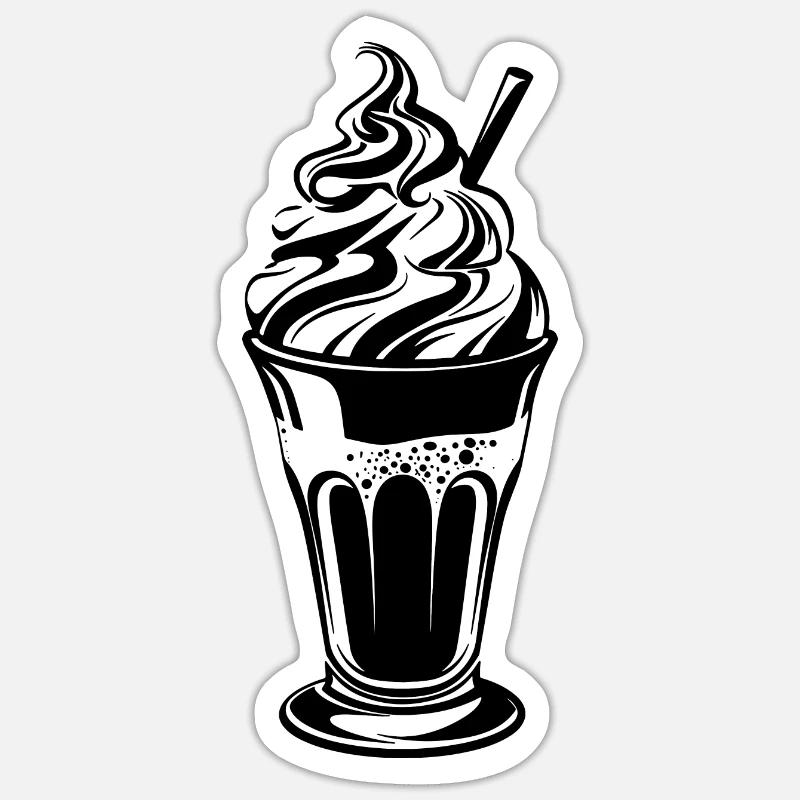 Sundae - Sticker taille S (10 x 10 cm) - blanc mat
