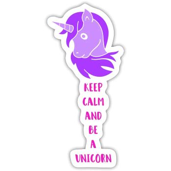 unicorn keep calm - Sticker Größe S (10 x 10 cm) - Mattweiß - Vorne