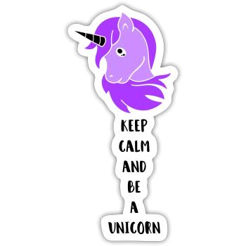 unicorn keep calm - Sticker Größe S (10 x 10 cm) - Mattweiß - Vorne