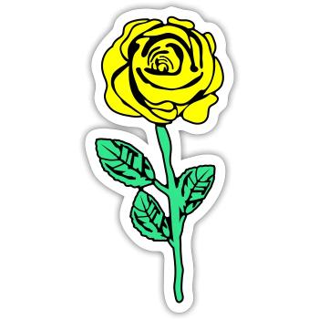 Yellow Rose - Sticker size S (10 x 10 cm) - white matte - Front