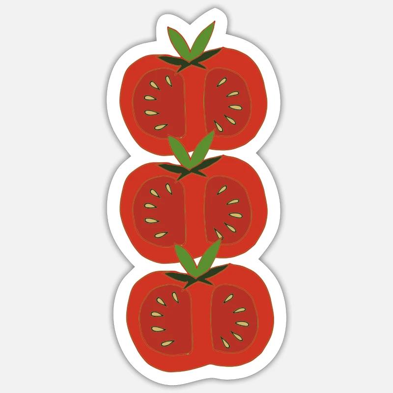 Tomatoes 3-fold red - Sticker size S (10 x 10 cm) - white matte