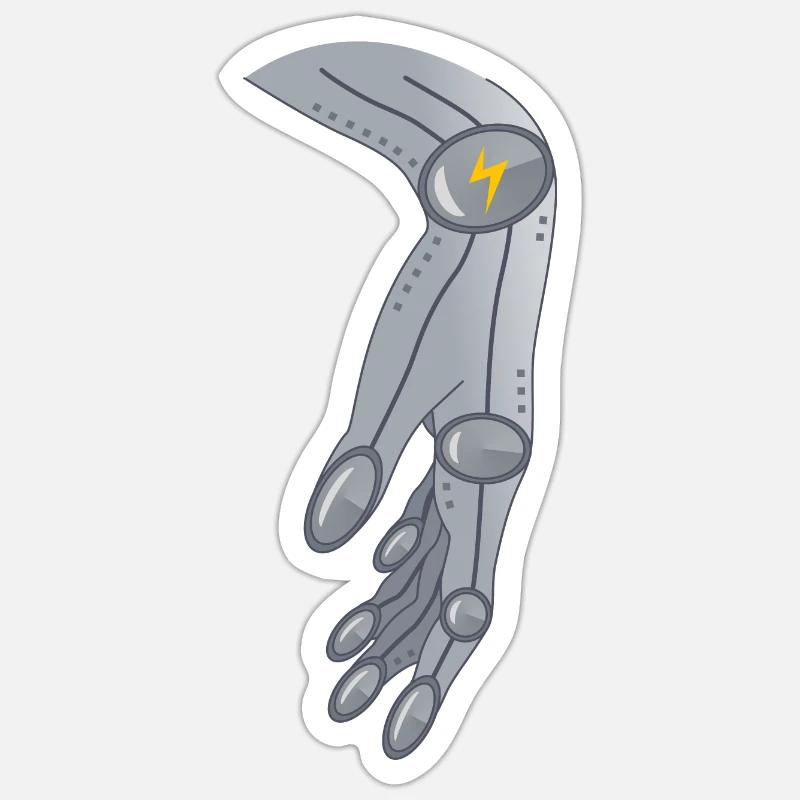 Alien Robotik Hand Geschenk - Sticker Größe S (10 x 10 cm) - Mattweiß