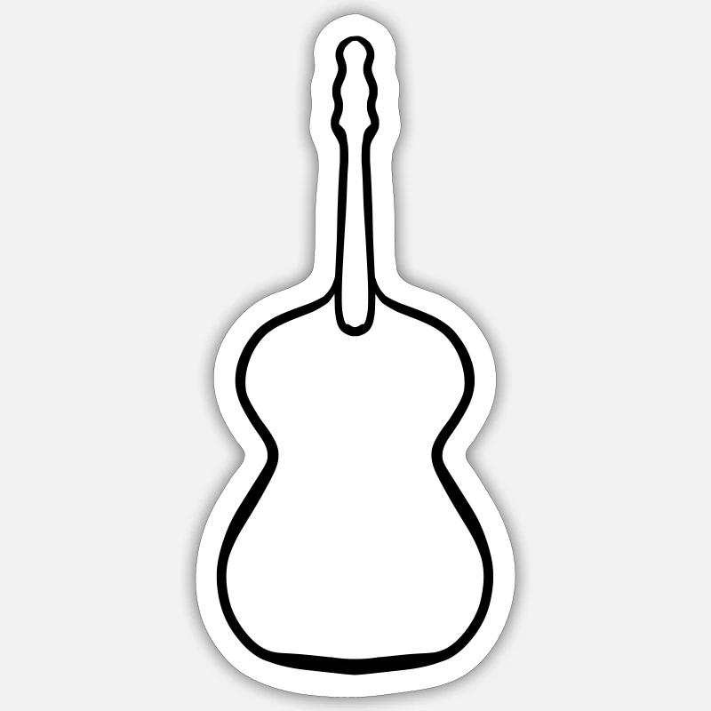 Guitar - Sticker size S (10 x 10 cm) - white matte