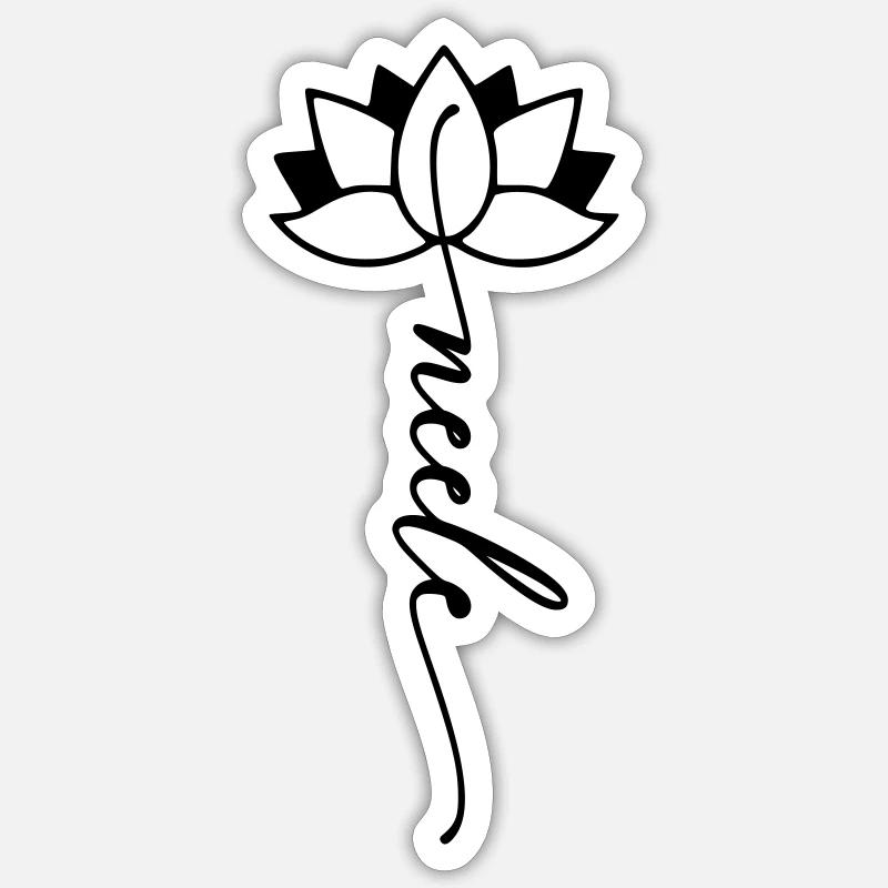 Neele Name Flower Font - Sticker size S (10 x 10 cm) - white matte